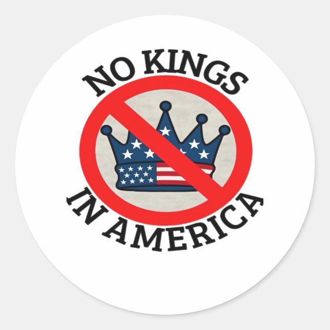 No Kings In America Retro Classic Classic Round Sticker (Front)