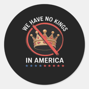No Kings In America Retro Classic Classic Round Sticker