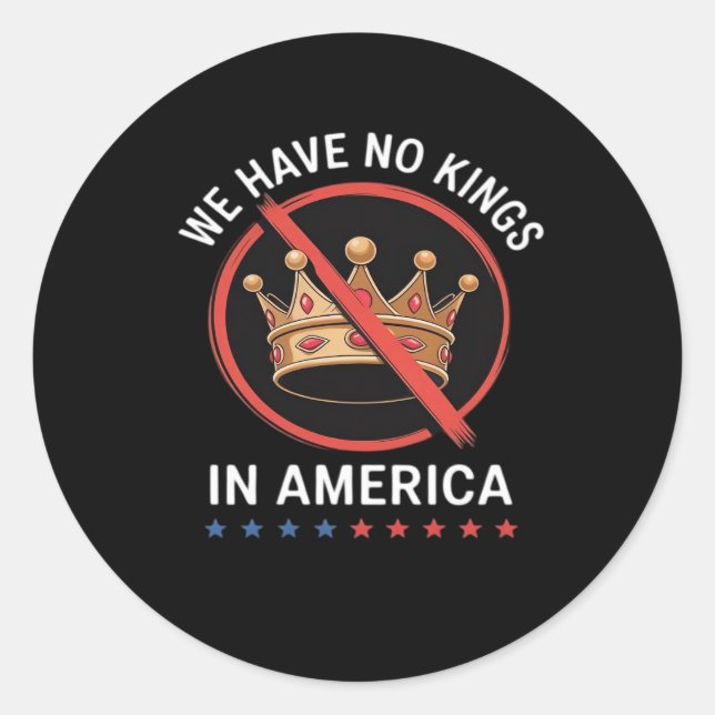 No Kings In America Retro Classic Classic Round Sticker (Front)