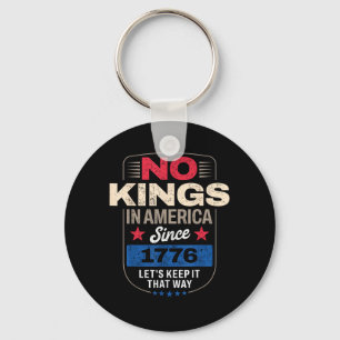 No Kings In America Retro Classic Key Ring