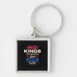 No Kings In America Retro Classic Key Ring