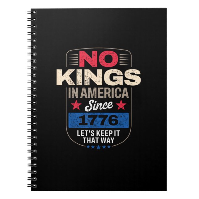 No Kings In America Retro Classic Notebook (Front)