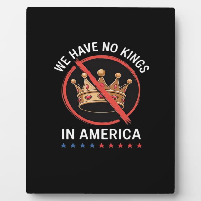No Kings In America Retro Classic Plaque (Front)