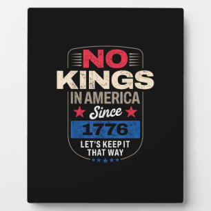 No Kings In America Retro Classic Plaque