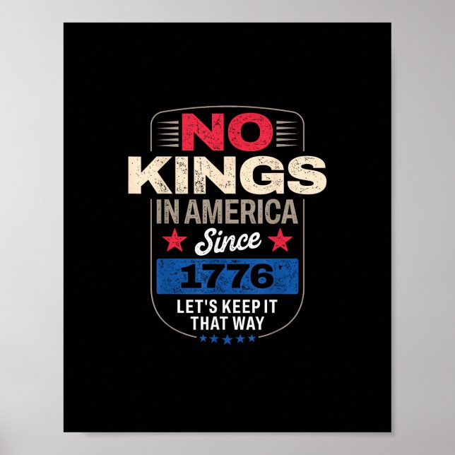 No Kings In America Retro Classic Poster (Front)