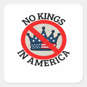 No Kings In America Retro Classic Square Sticker