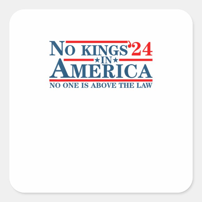 No Kings In America Retro Classic Square Sticker (Front)