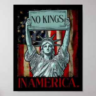 No Kings In America Retro Of Liberty  Poster