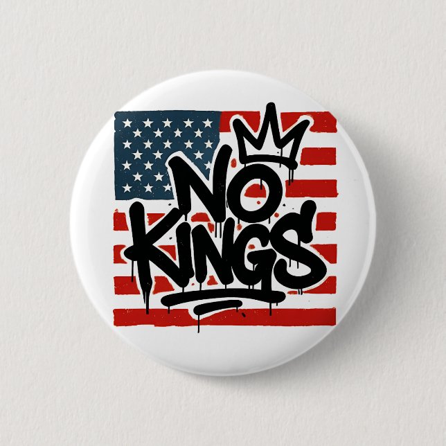 No Kings In America Save Democracy I Dissent Anti  6 Cm Round Badge (Front)