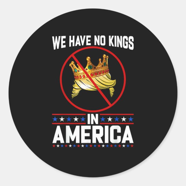 No Kings In America Save I Dissent Minimal Freedom Classic Round Sticker (Front)