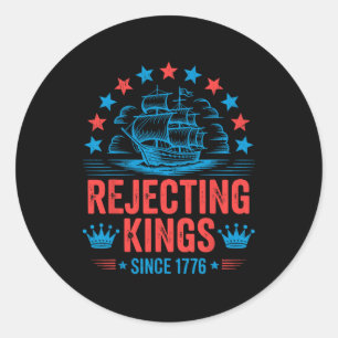 No Kings In America Shirt Rejecting Kings Patrioti Classic Round Sticker