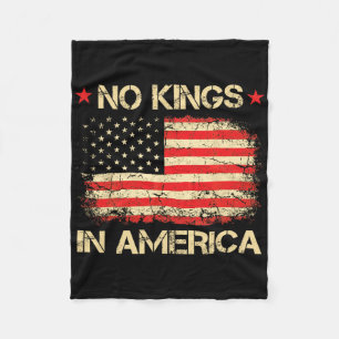 No Kings In America Shirt Usa Flag Democracy  Fleece Blanket