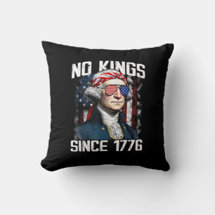 No Kings In America Since 1776 Distressed USA Cushion