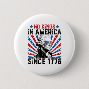 No Kings In America Since 1776 Distressed Usa Flag 6 Cm Round Badge