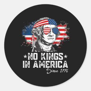 No Kings In America Since 1776 Distressed Usa Flag Classic Round Sticker