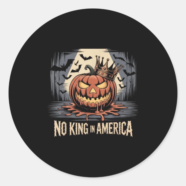 No Kings In America Since 1776 Distressed Usa Flag Classic Round Sticker (Front)