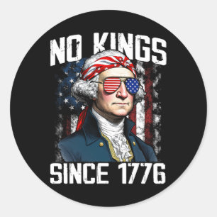 No Kings In America Since 1776 Distressed Usa Flag Classic Round Sticker