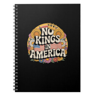 No Kings In America Since 1776 Distressed USA Flag Notebook