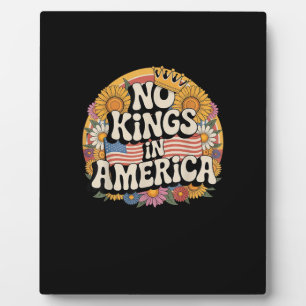 No Kings In America Since 1776 Distressed USA Flag Plaque