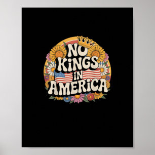 No Kings In America Since 1776 Distressed USA Flag Poster