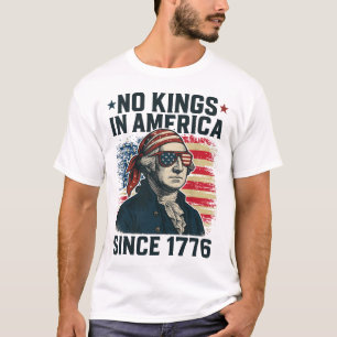 No Kings in America Since 1776 Distressed USA Flag T-Shirt