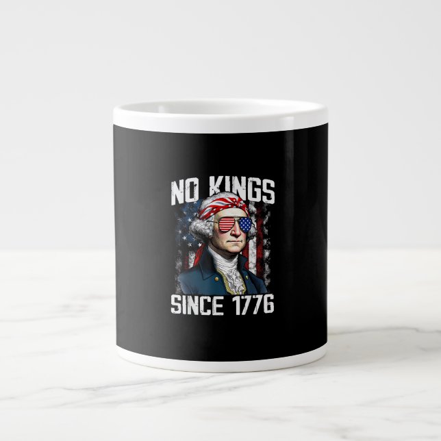 No Kings In America Since 1776 Distressed USA Large Coffee Mug (Front)