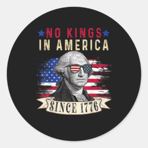 No Kings In America Since 1776 Flag Vintage Classic Round Sticker