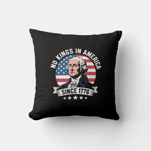 No Kings In America Since 1776 Funny Crown Cushion (Front)