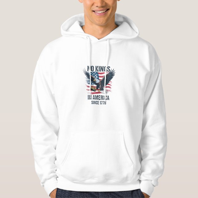 No Kings In America Since 1776 Minimal Clean Hoodie (Front)