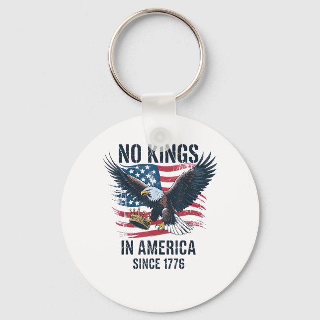No Kings In America Since 1776 Minimal Clean Key Ring (Front)