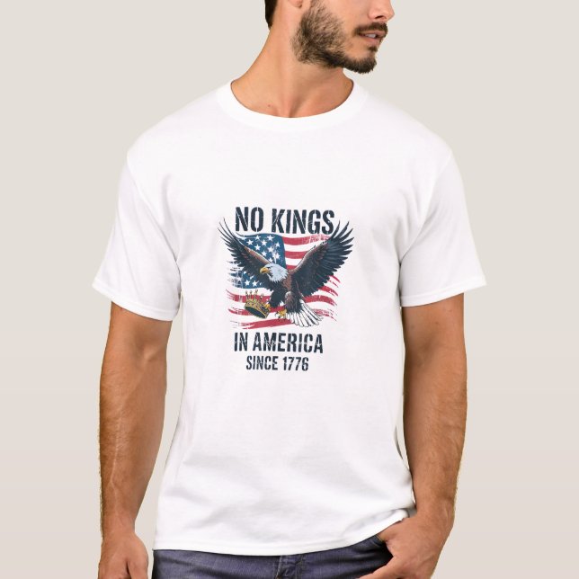 No Kings In America Since 1776 Minimal Clean T-Shirt (Front)