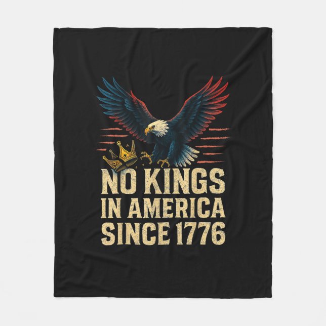 No Kings In America Since 1776 Patriotic Fleece Blanket (Front)