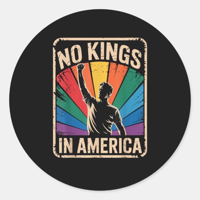 No Kings In America Since 1776 Patriotic Style Classic Round Sticker (Front)