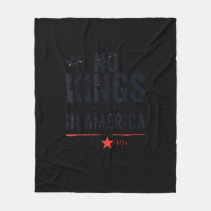 No Kings In America Since 1776 Retro Style Look Fleece Blanket