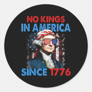 No Kings In America Since 1776 Usa Flag Save Democ Classic Round Sticker