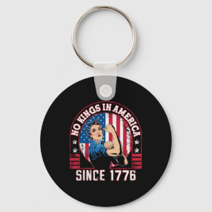 No Kings In America Since 1776 Usa Flag Save Democ Key Ring