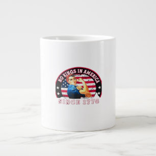No Kings In America Since 1776 USA Flag Save  Esse Large Coffee Mug