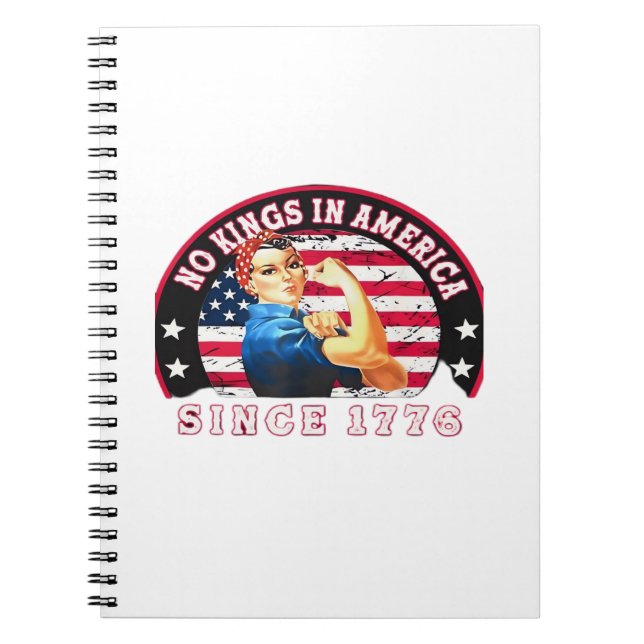 No Kings In America Since 1776 USA Flag Save  Esse Notebook (Front)