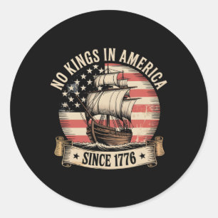 No Kings In America Since 1776 Vintage Usa Patriot Classic Round Sticker