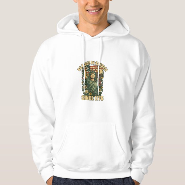 No Kings In America Statue Of Justice For Immigran Hoodie (Front)