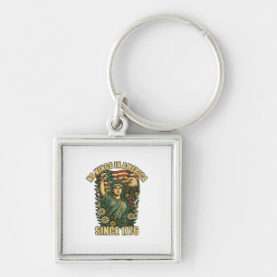 No Kings In America Statue Of Justice For Immigran Key Ring