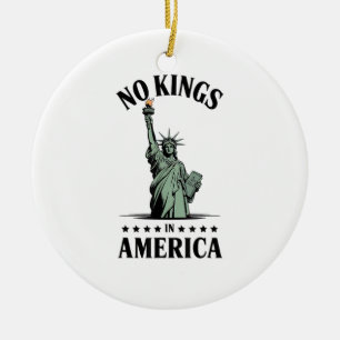 No Kings in America Statue of Liberty Ceramic Ornament