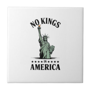 No Kings in America Statue of Liberty Ceramic Tile