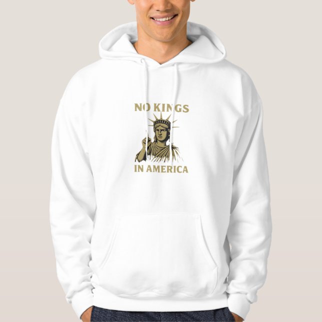 No Kings In America Statue Of  No Kings Day Protes Hoodie (Front)