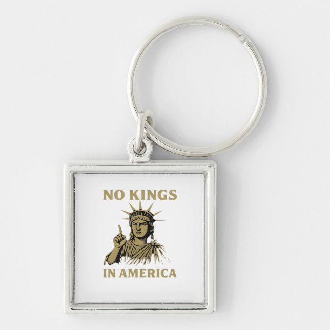 No Kings In America Statue Of  No Kings Day Protes Key Ring (Front)