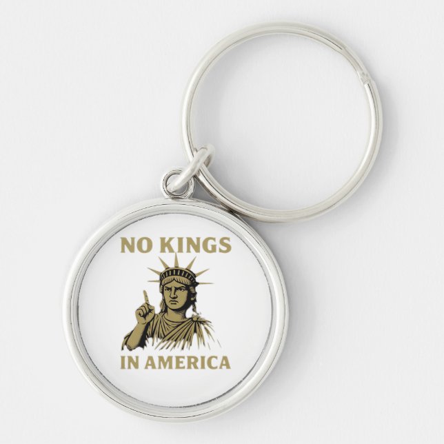 No Kings In America Statue Of  No Kings Day Protes Key Ring (Front)