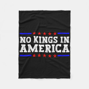 No Kings In America Trump Resist Retro Vintage  Fleece Blanket