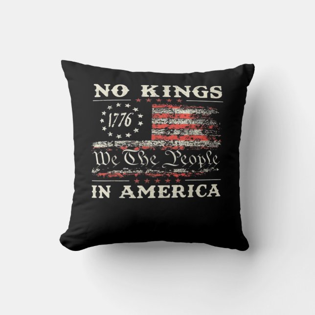 No Kings In America United States Independence Cla Cushion (Front)