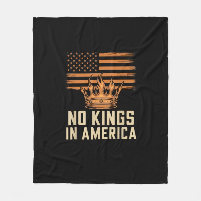No Kings In America United States Independence Cre Fleece Blanket (Front)