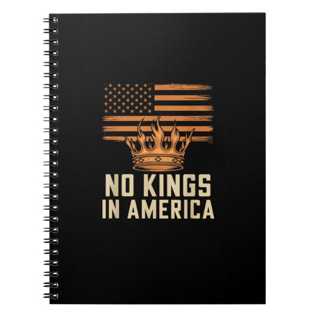 No Kings In America United States Independence Cre Notebook (Front)